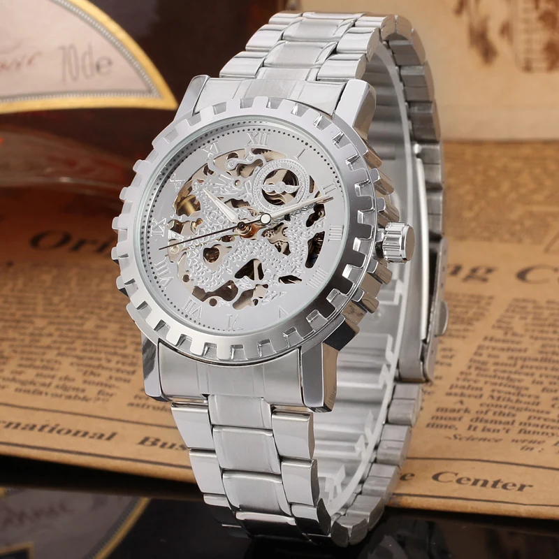 Luxury Gold Skeleton Automatic Watch for Men
