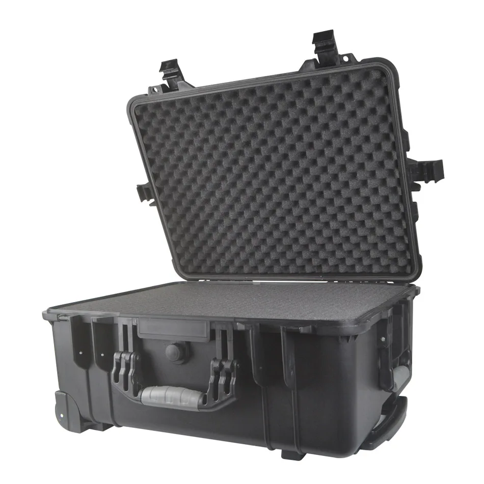 Wholesale  Plastic Hand Carry Waterproof Trolley Wheeled Rolling Travel Equipment Tool Box Hard Case