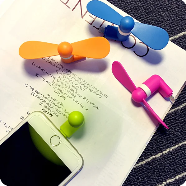 2016 оригинальный USB-вентилятор, небольшой портативный гибкий мини-вентилятор с otg-портом для iphone, портативная мощность ноутбука