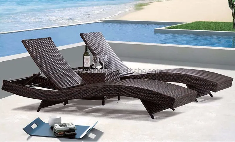 All Weather Synthetic Rattan Stackable Lounge Chaise