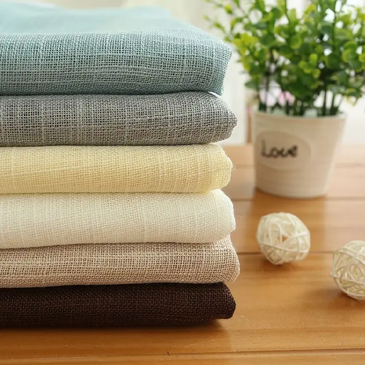 New Nordic Style Net Red Stitching Linen Curtains Full Shade Fabric Sheer Voile Organza for Curtain Fabric