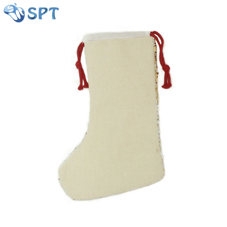 Сублимационный пустой персонализированный волшебный Рождественский чулок с блестками для украшения