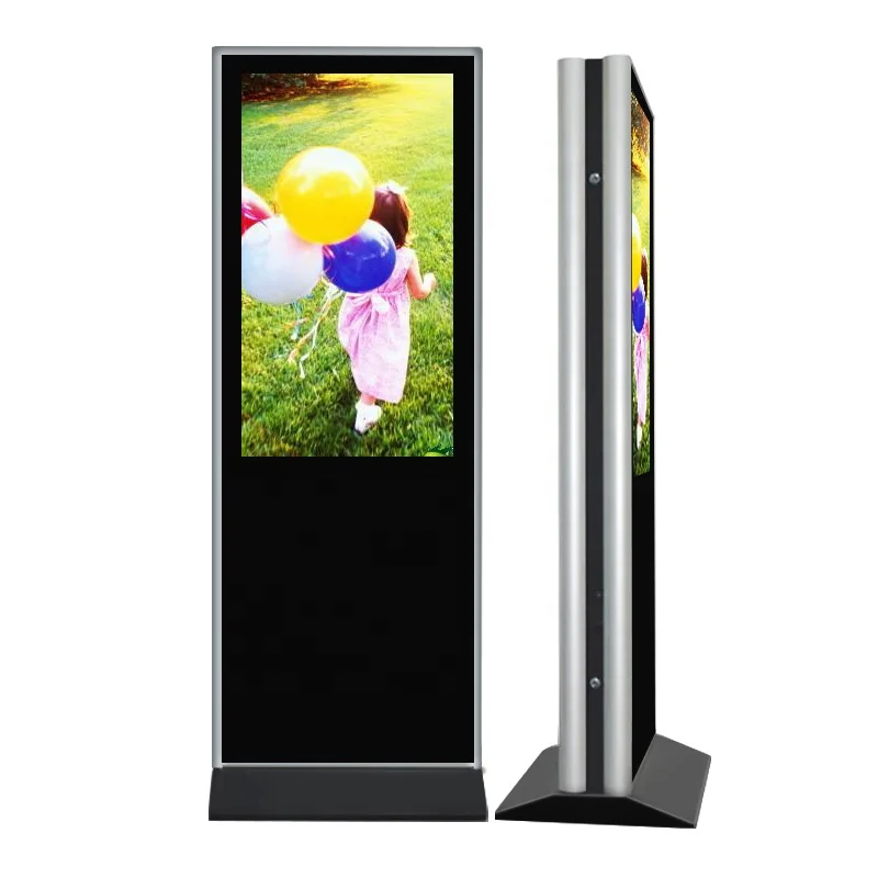 65 Inch Floor Stand  Double Touch Screen Totem Ad Kiosk