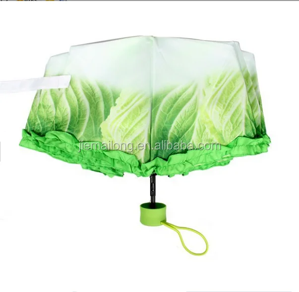 New Design Taobao Cabbage Shape Vegetable Umbrella,Three Fold Vegetable