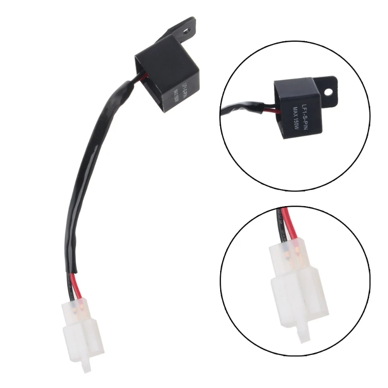 DTR2017 2 Pins LED Flasher Relays Fix for Motorcycle Turn Signal Hyper Flash Compatible with Honda Scooter Moped ATV Dirt Bike 