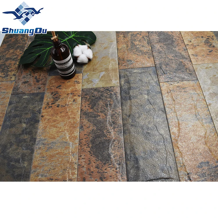 Factory Supply Mixed Colour  Stone Like 95 X 300mm Exterior Cladding Outdoor Stone Wall Tile