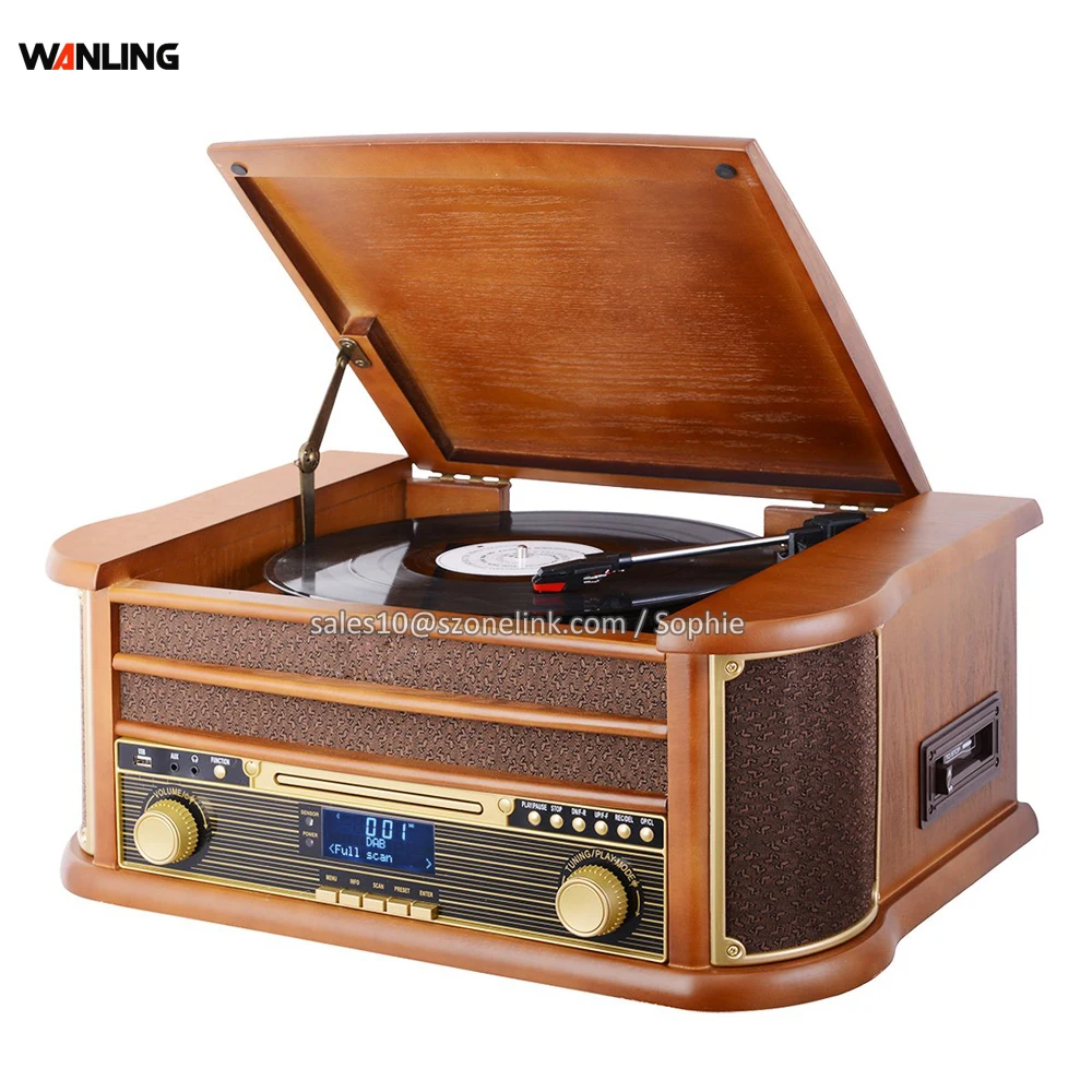 Source Home Equipment Portable Radio CD Record Player Retro Turntable Hot Sale on