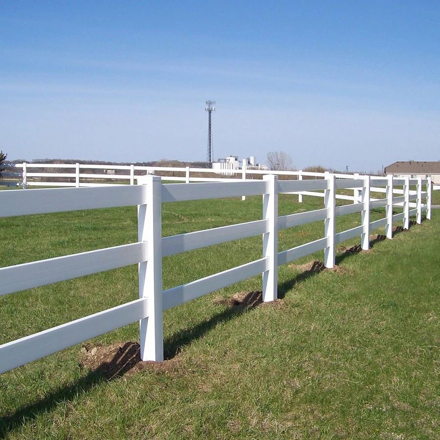 Fentech Top Quality 3 Rails PVC Vinyl Horse Farm Fence