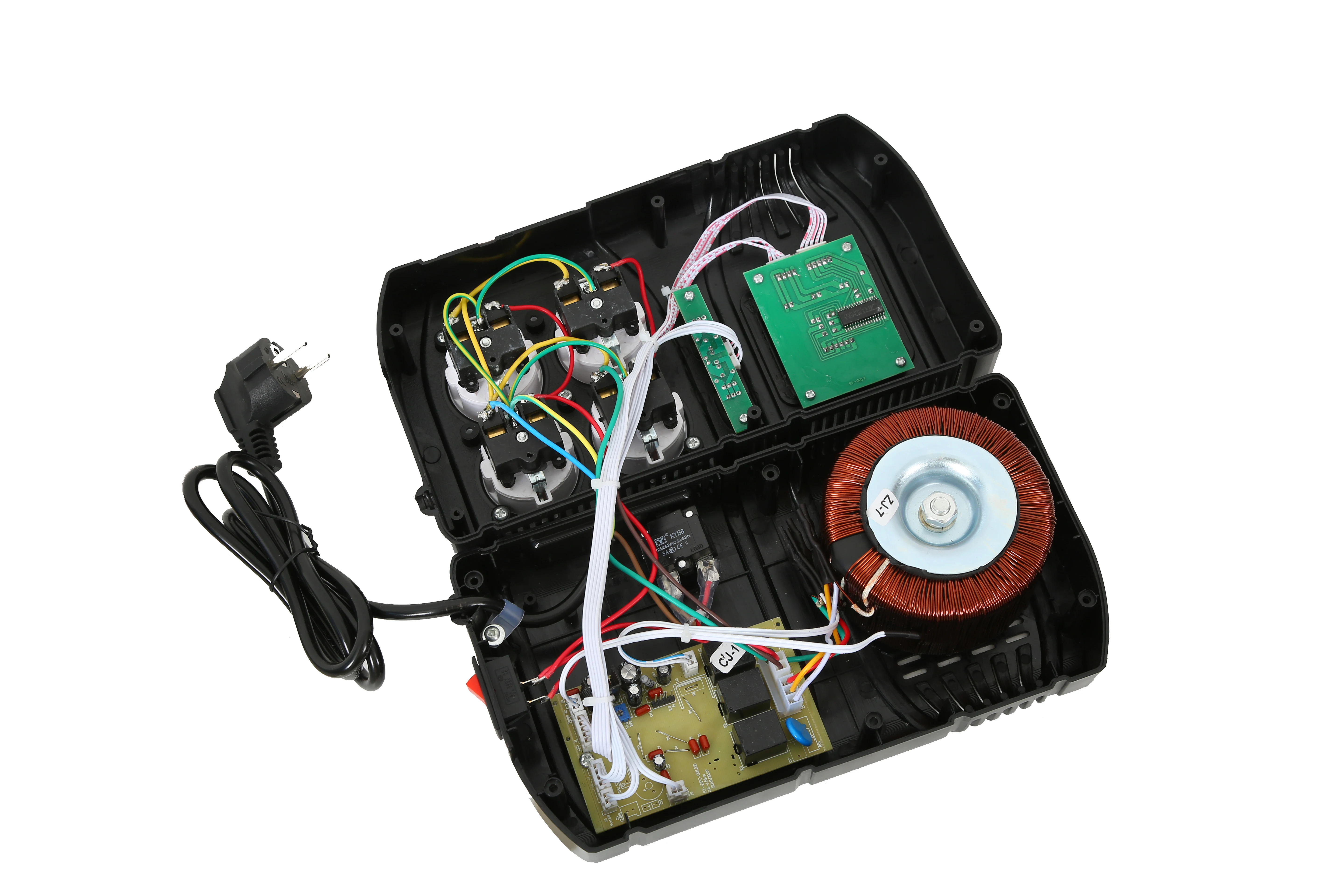 220V 50Hz Relay Socket Type Single Phase Voltage Stabilizer With 4 Plugs