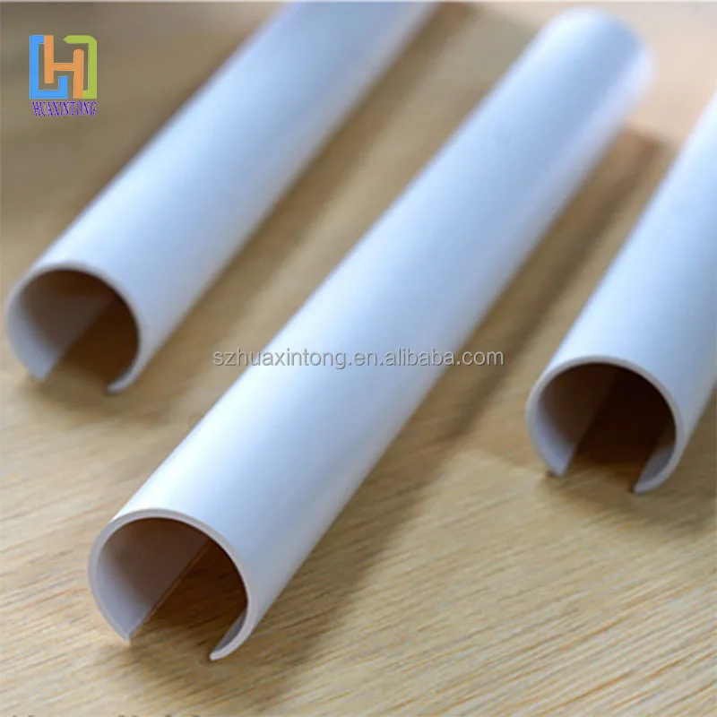 Extruded PVC Half Round Tube Plastic C  Shaped Pipe