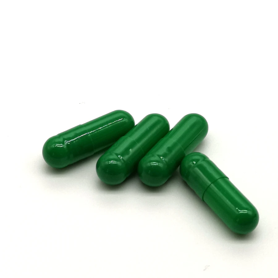 Halal Capsule Size 1 Green Color Gelatin Empty Capsules