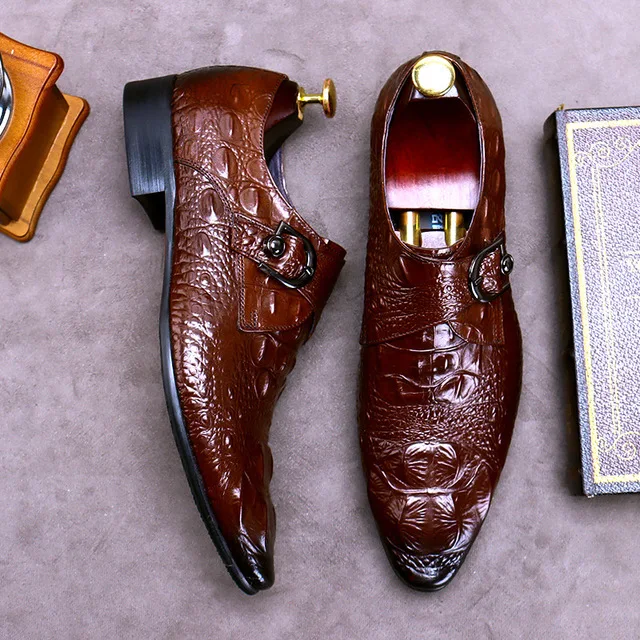 England Buckle Casual Shoes - Fashion Men's Pointed Leather