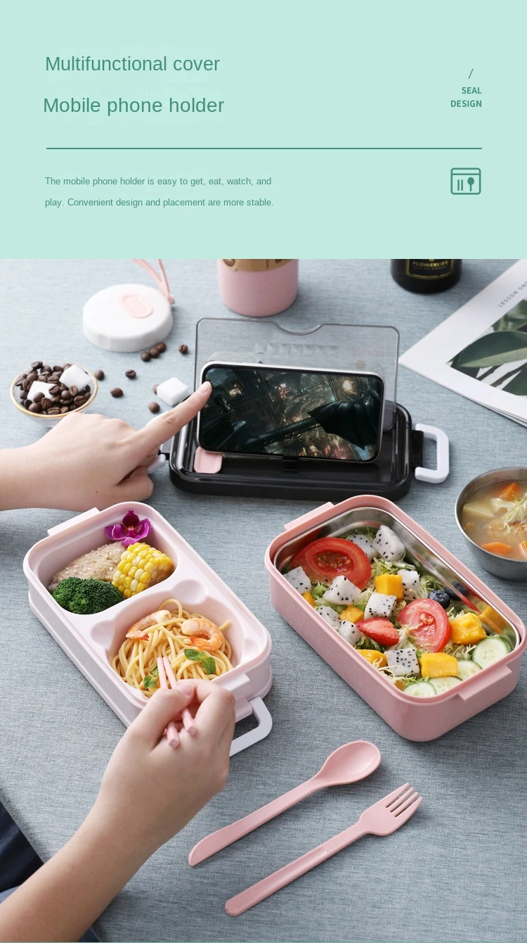 304 Stainless Steel And Plastic Stackable Airtight Keep Food Hot Tiffin