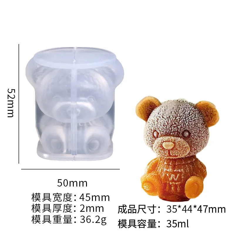 Bear Ice Mold 4 Pack, Ice Cube Trays Molds 3D DIY Drink Cake