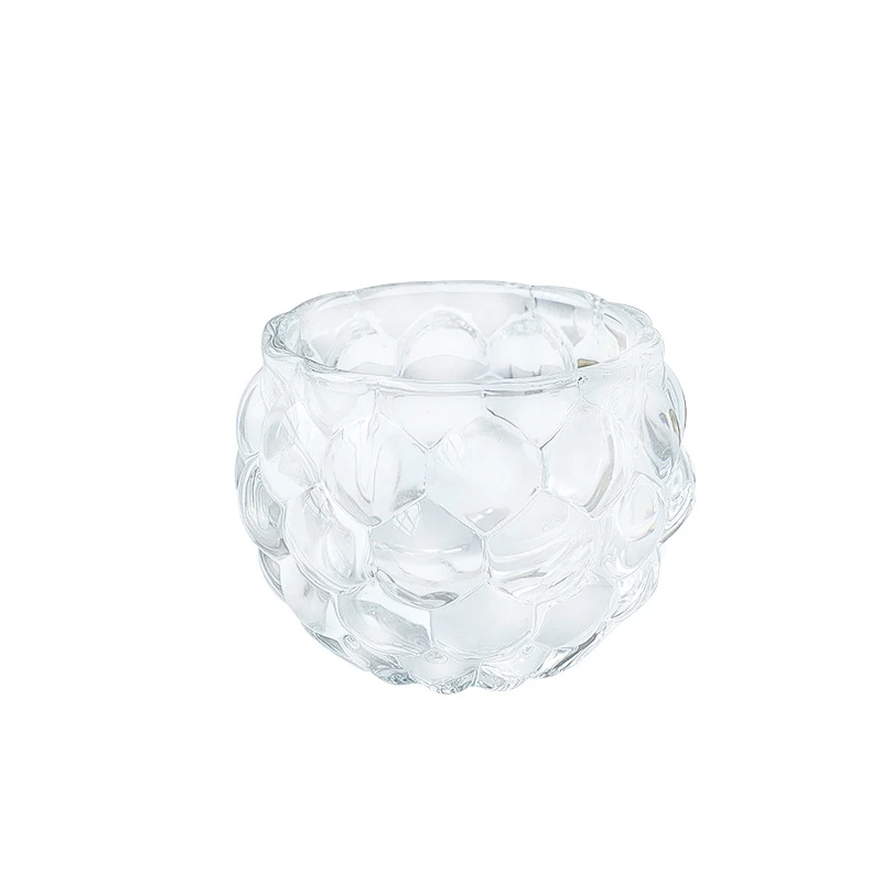High Quality Romantic Crystal Embossed Clear Votive Glass Tealight Candle Holders for Centerpiece Home Table Decor
