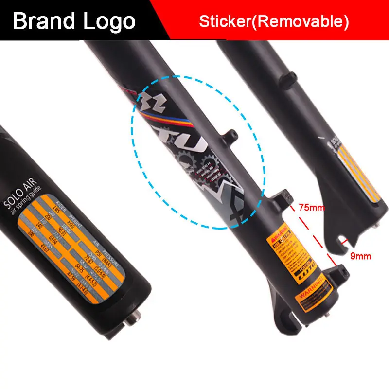 LUTU Suspension Fat Fork 26" 100mm Travel Aluminum Alloy Beach Bike  Air Gas Locking Bicycle Forks