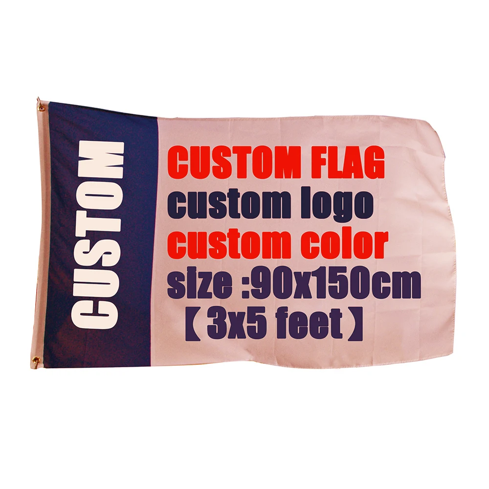 Any Size Logo Color Digital Printing Top Quality Promotional Advertise Campaign Custom Team Flag