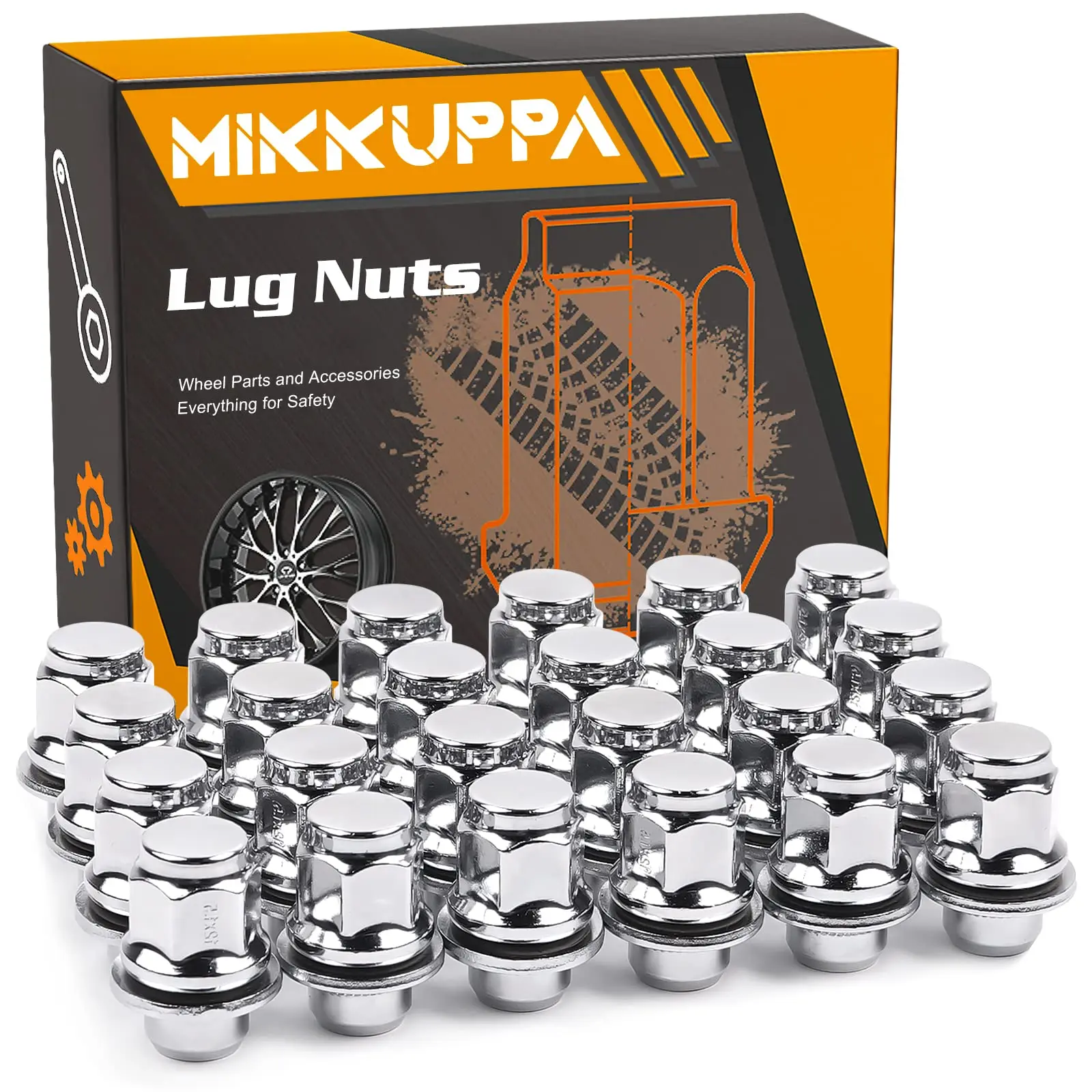 Mikkuppa 24 Pcs M12x1.5 Hex 13/16'' (21mm) Lug Nuts For Toyota Factory