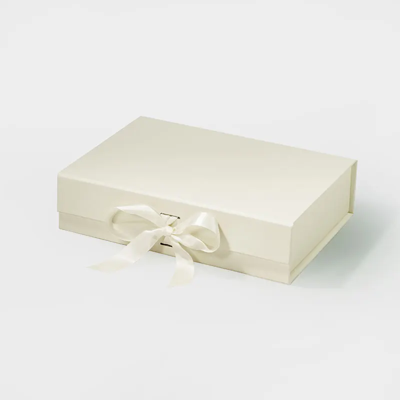 A5 Shallow Navy Blue Magnetic Gift Box with Ribbon