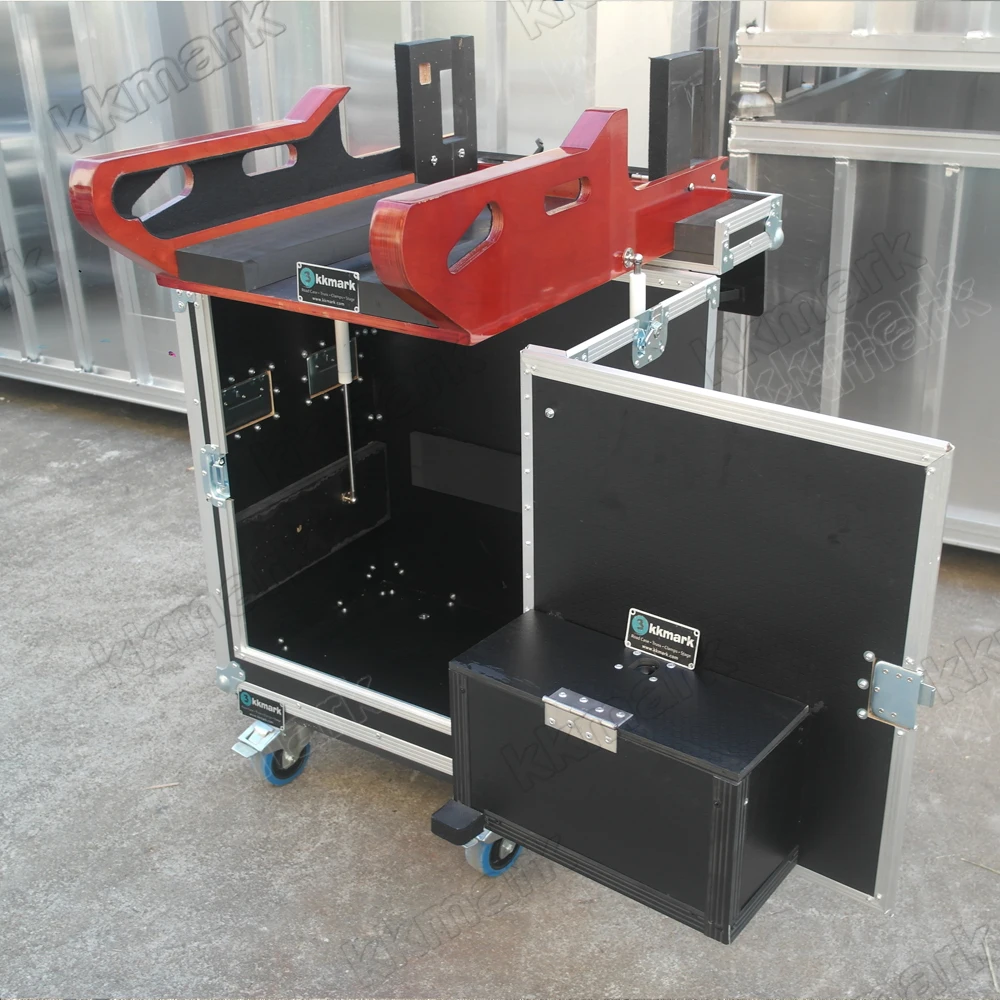 KKMARK Flip Flight case for Midas M32 M32R Behringer X32 Wing Yamaha Allen Heath QU6 QU7 Mixer with Computer Table