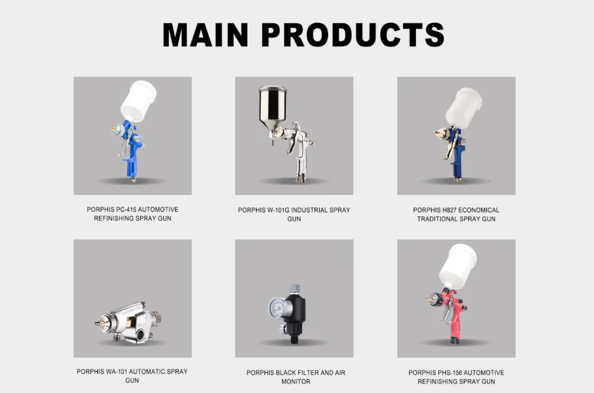 PORPHIS PHS-155 MP Automotive Paint Spray Gun | 1.3/1.8mm Nozzle ...