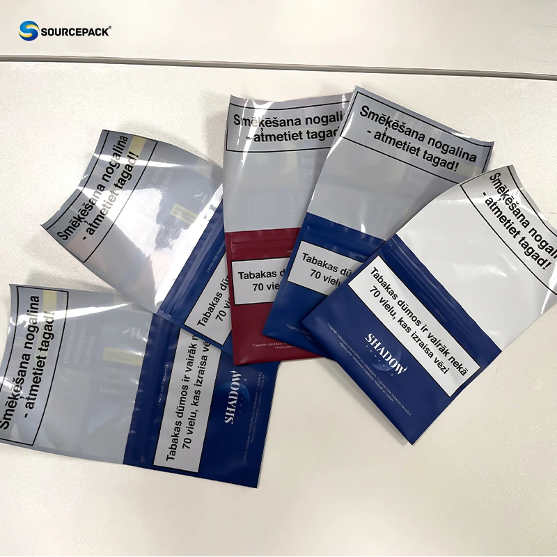 Custom Zipper Plastic Tobacco Pouch Bags - 25g, 30g, 50g with Smell Proof &  Moisture Proof Features