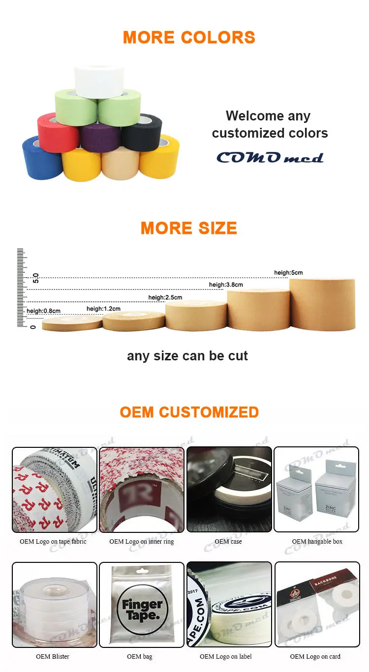 Cotton Zinc Oxide Bandage Strapping Tape Wrist Finger Wrap Tapes