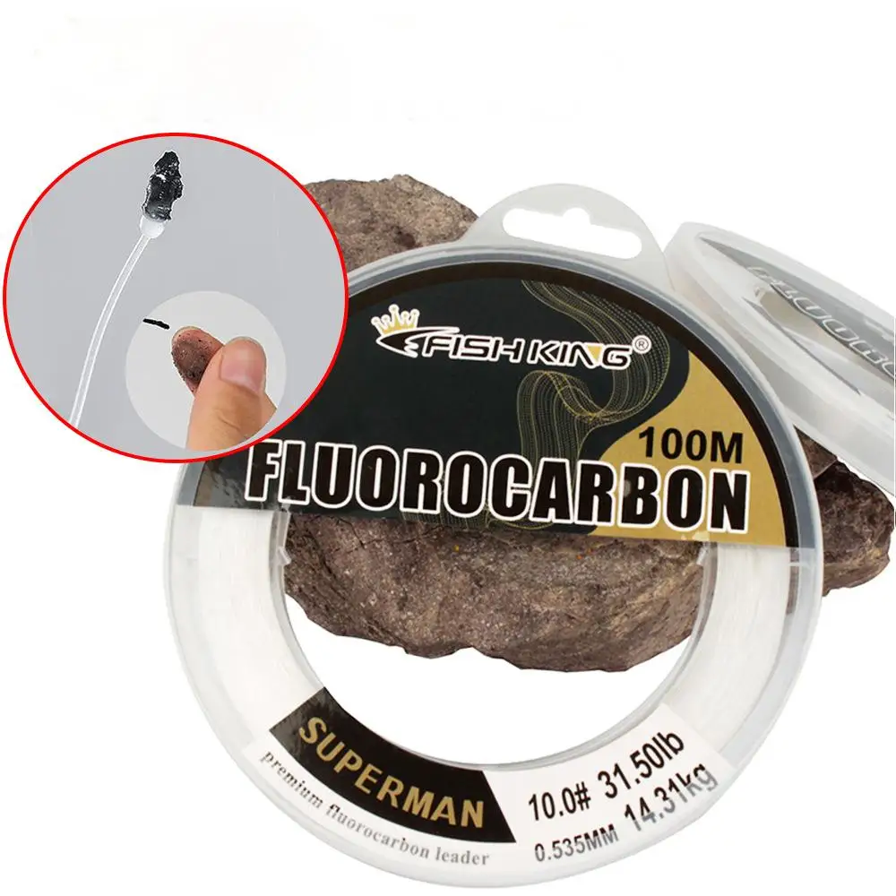 OEM 100% Pure Fluorocarbon Fishing Line 100M Carbon Fiber Fast Sinking Carp Fly Leader for Carp Fishing