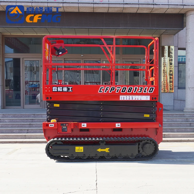 CFMG Lifting 6m-14m Aerial Work Platform Electric Hydraulic Self-propelled Scissor Lift Platform Tracked Crawler Scissor Lifts