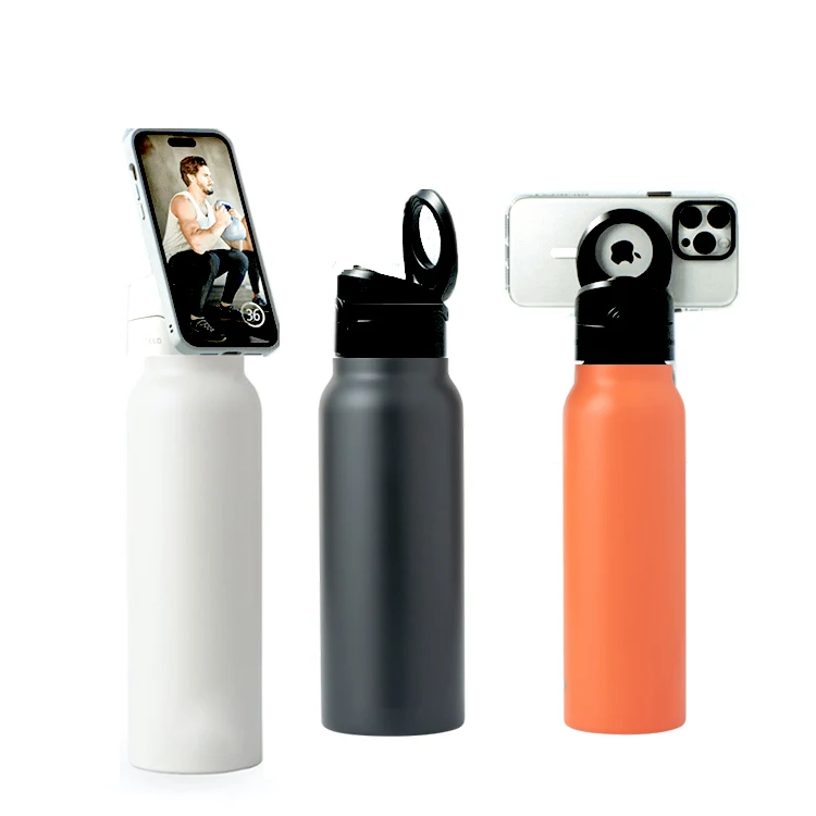 2023 New Products 600ml Gym Water Bottle With Phone Holder