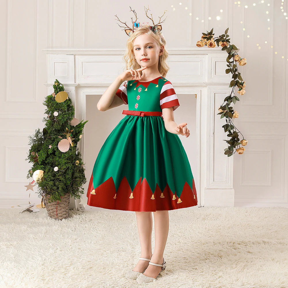 MQATZ Hot Selling Christmas Kids Party Dress Sweet Princess Little Girls  Halloween Costumes Cotton Dresses