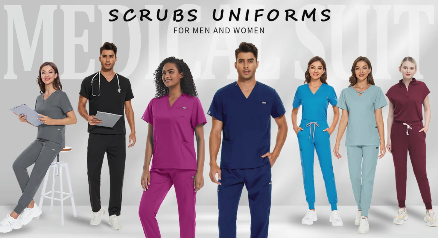 Hight Waisted Work Pants Reusable Custom Scrubs Jogger Style Doctor