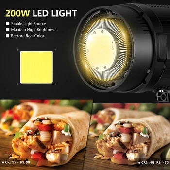 Neewer 200Ws Dimmable LED Video Light, 5600K Daylight Balanced Video Light,21000LM Continuous Lamp with Bowens Mount for YouTube detail image