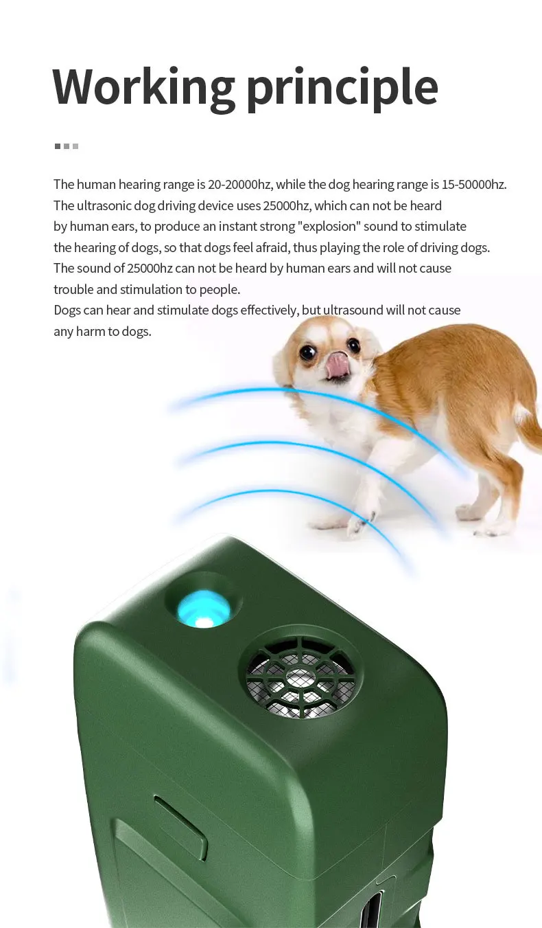 New Rechargeable Sonic Dog Cat Repellent Bark Control Device Waterproof