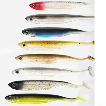 Paddle Tail Plastic Shad Soft Fishing 10cm/12.8cm Fishing Bass Lure Swim Bait Double Color Soft Lure – Soft Lure – view 2
