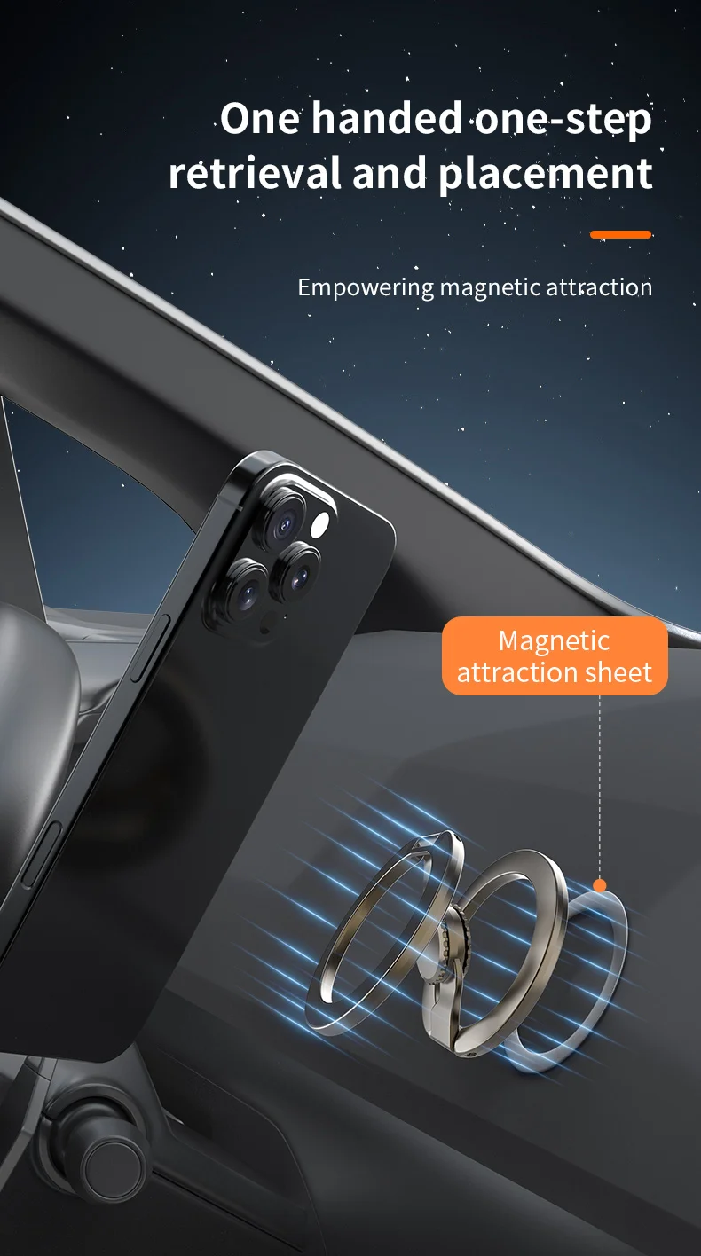 Fingertip Gyroscope Magnetic Phone Holder Fully Foldable Double Sided Stand with Kickstand for Smartphone