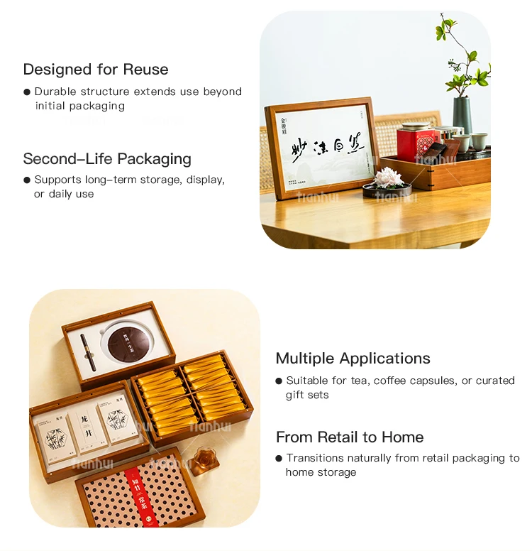 product tianhui bamboo gift box with interchangeable inserts reusable brand packaging-2