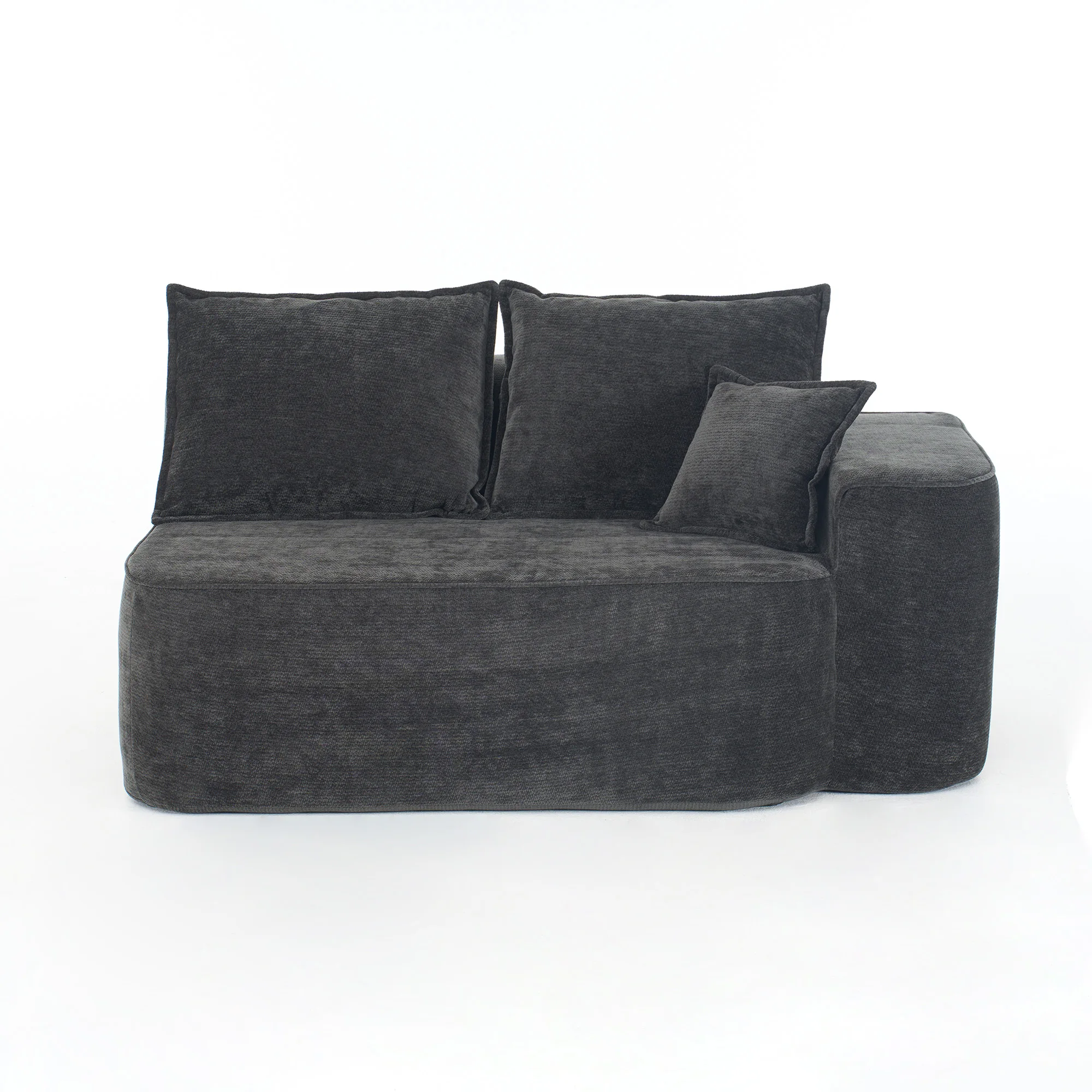 Sofa 2-Sitzig Schwarz komfortabel, vue d'Gesamtanlage mit poches latérales pratiques