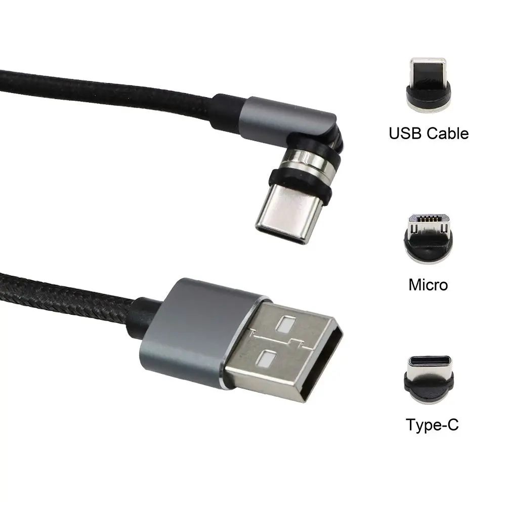 Высокая Скорость синхронизации данных Быстрая зарядка 1 м черный 3 в 1 Магнитный USB кабель для смартфона