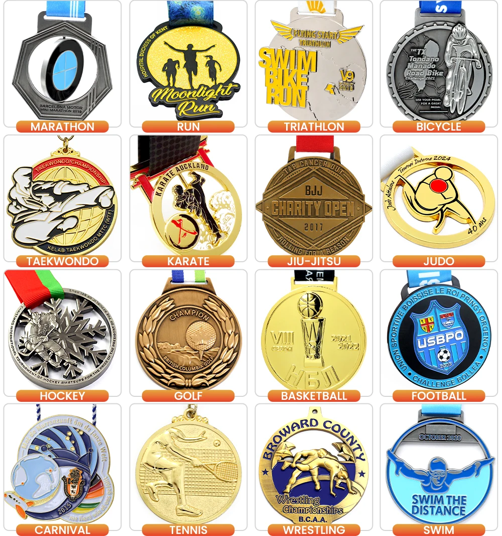 Cheap Custom Zinc Alloy Qatar Manufacturer Karate Judo Jiu Jitsu Bjj Taekwondo Kung Fu Medallas Deportivas Sports Award Medals