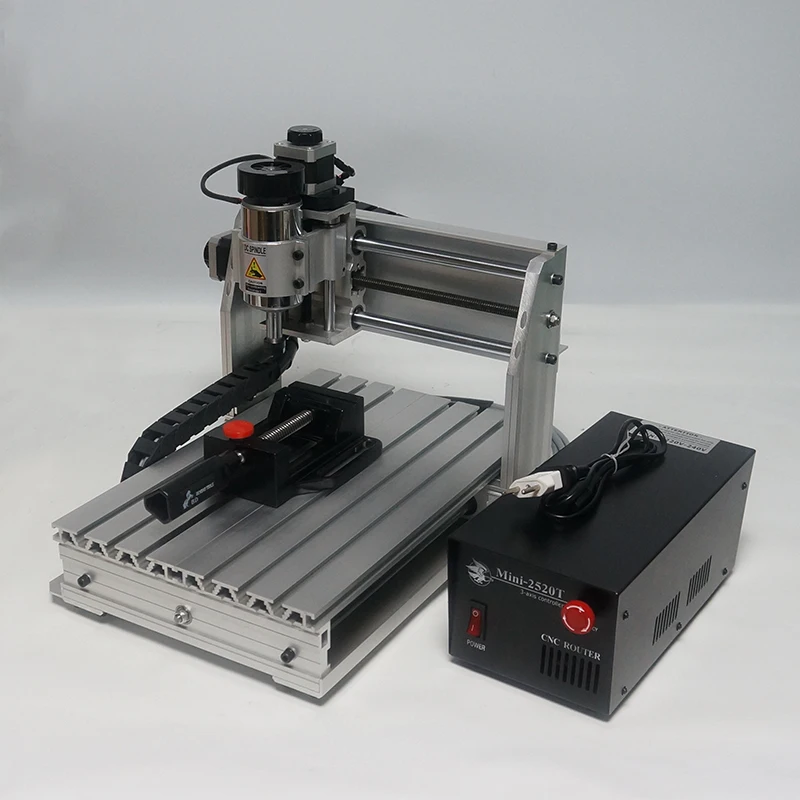 LY Mini CNC Router Milling Machine CNC2520T PCB Wood Carving Engraver Only 3axis 200W Spindle 250x200mm Engraving Area LPT Port