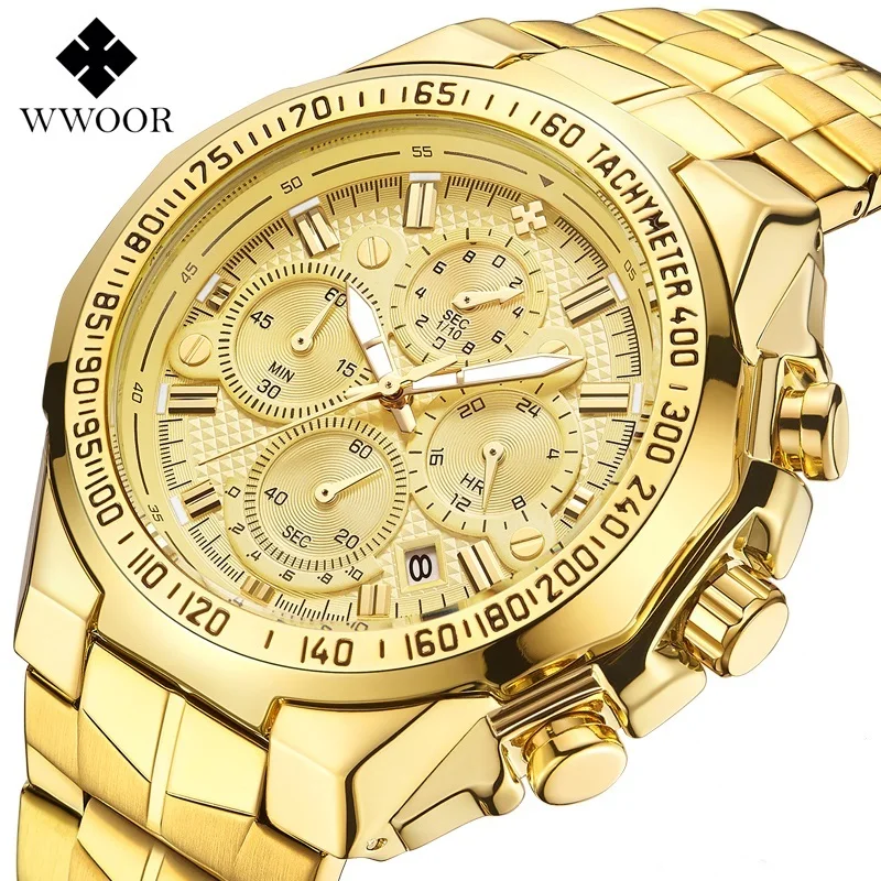 WWOOR 8868 Men's Quartz Chronograph Watch - Waterproof Luxury