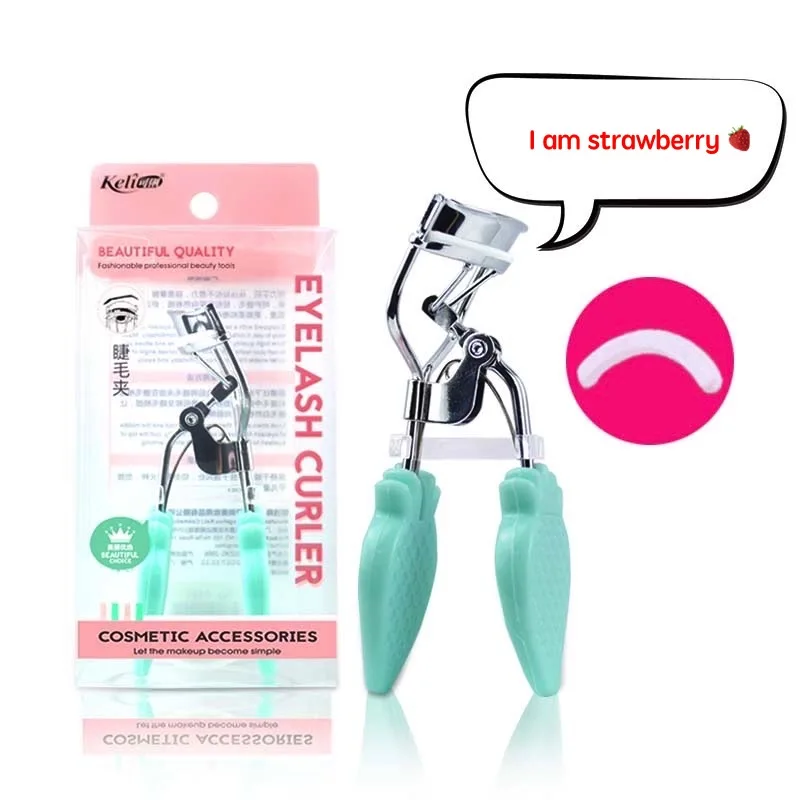 Best Quality Strawberry Handle Design Private Label Eyelashes Curler logo for Eyelash Curler Tools