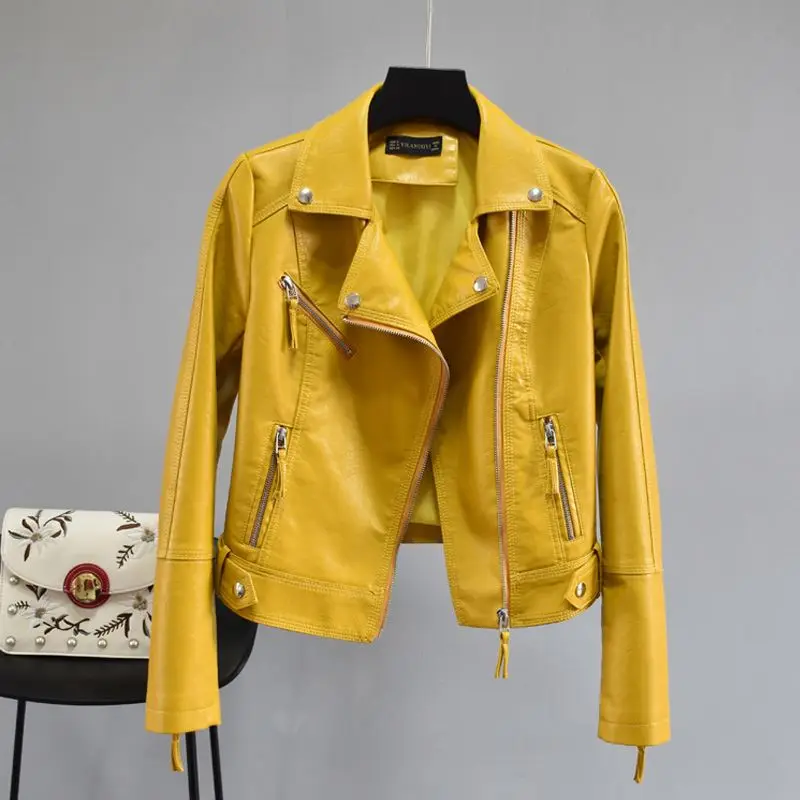 2020 Fashion Autumn Women Faux Leather 