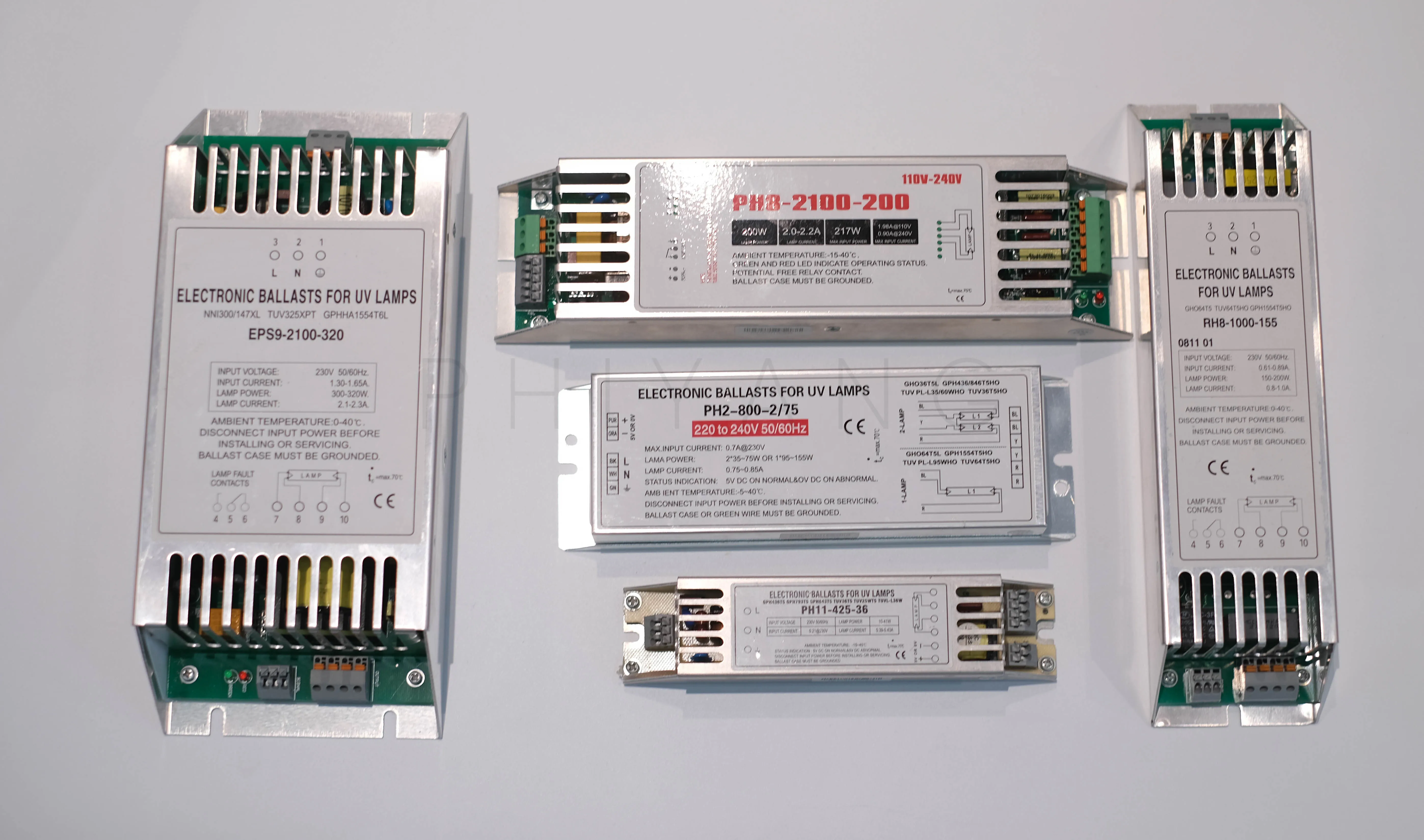 PH2-800-2/75  60w to 150w TUV HO Uv Lamp Ballast Germicidal Lamp Electronic Ballast
