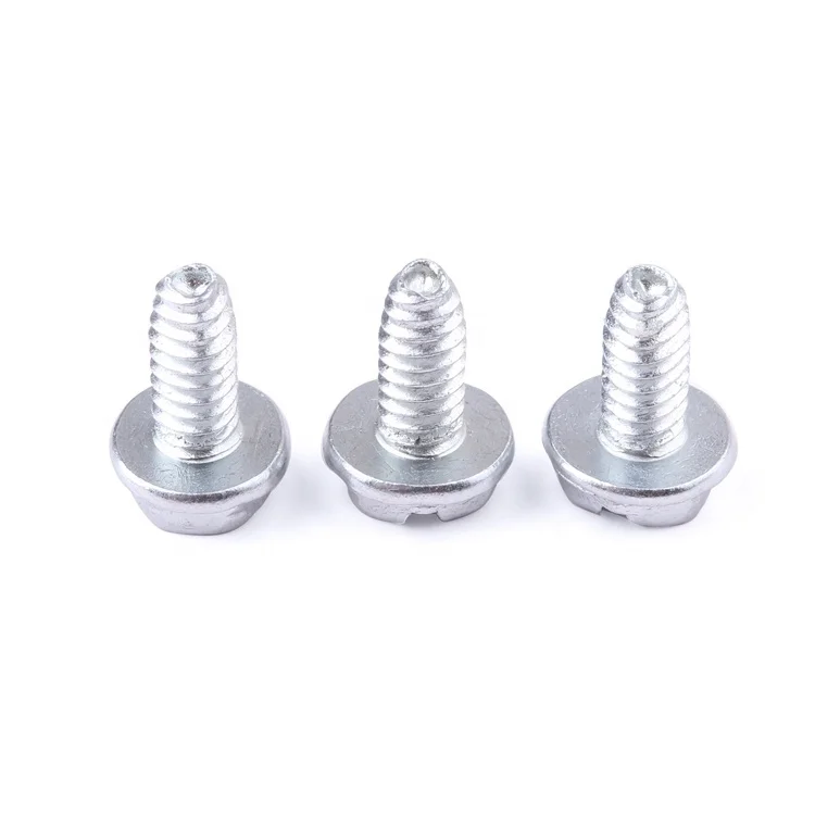 Factory price fastener galvanized slotted outer hexagonal flange self-tapping screws