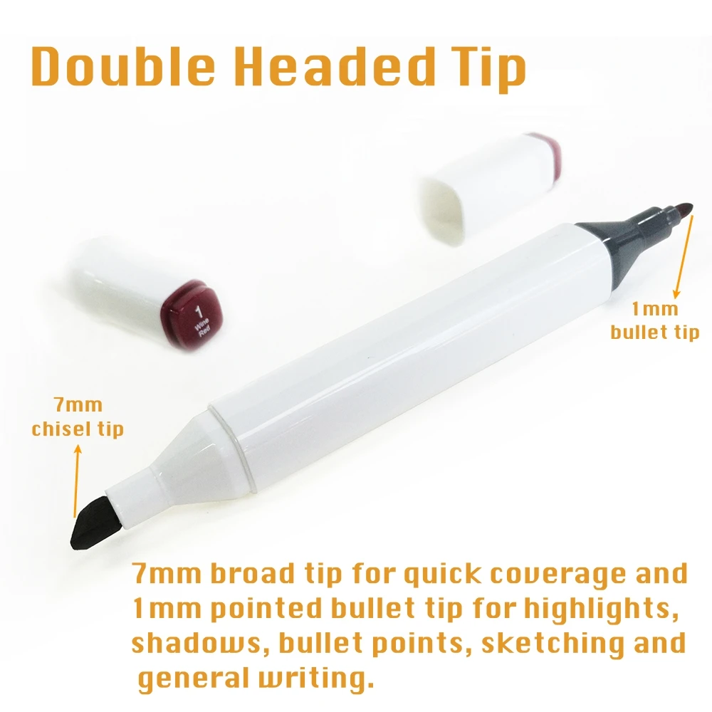 Feutres à L'alcool 30/40/60/80 Couleurs, Marqueurs à Double Pointe Pour