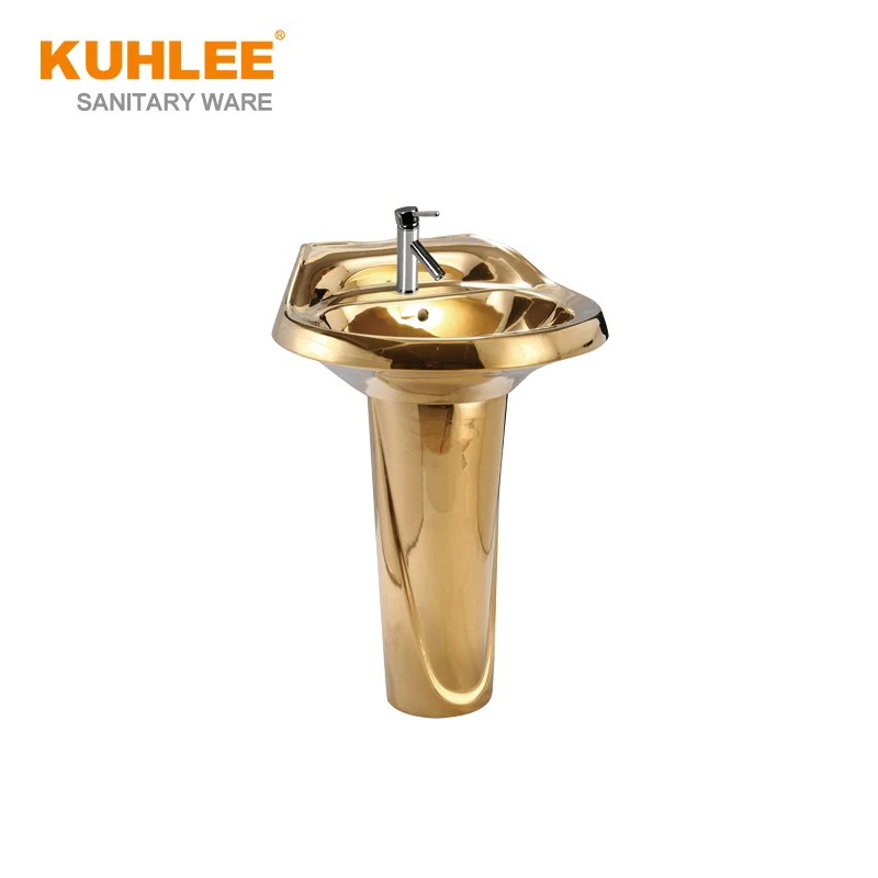 Golden Color Toilet Sink Set Bathroom WC Floor Standing Washdown One Piece Toilet For Luxury Home Hotel