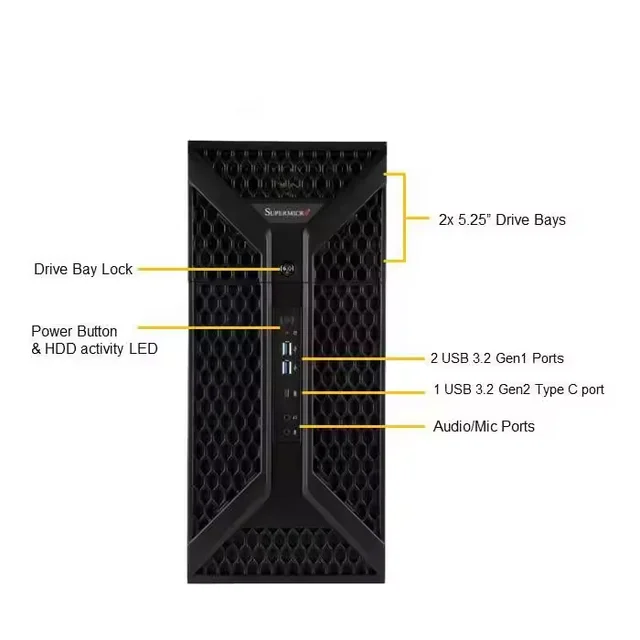 SuperWorkstation SYS-730A-I Mid-Tower 3rd Gen Intel Xeon Scalable Processor Support 16 DIMM Slots Server