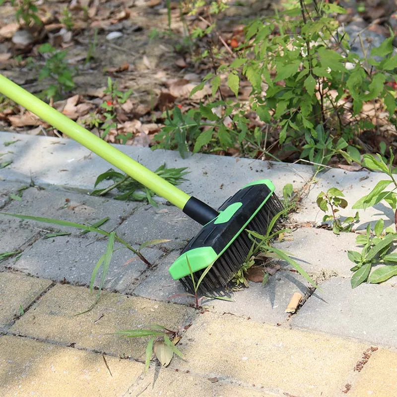 Garden Paving Path Block Driveway Cracks Patio Weed Remover Tool 3 In 1 Stiff Deck Scrub Roof Moss Weed Wire Brush Broom Scraper